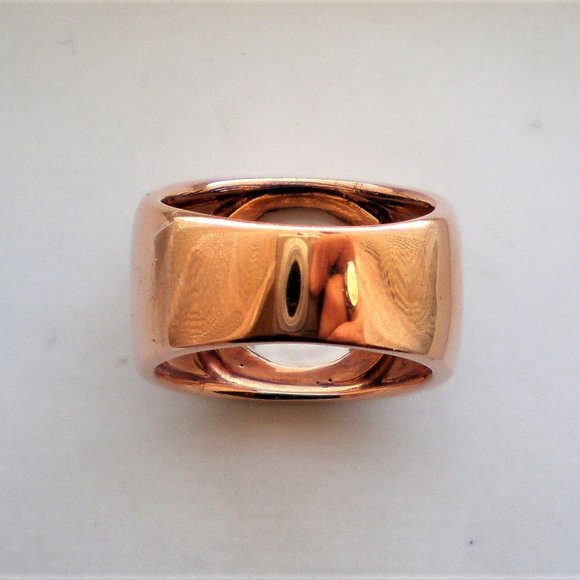 Designer Solid 18K 750 Rose Pink Gold Carved Mother Of Pearl Cocktail Ring 12.7g - Picture 10 of 12